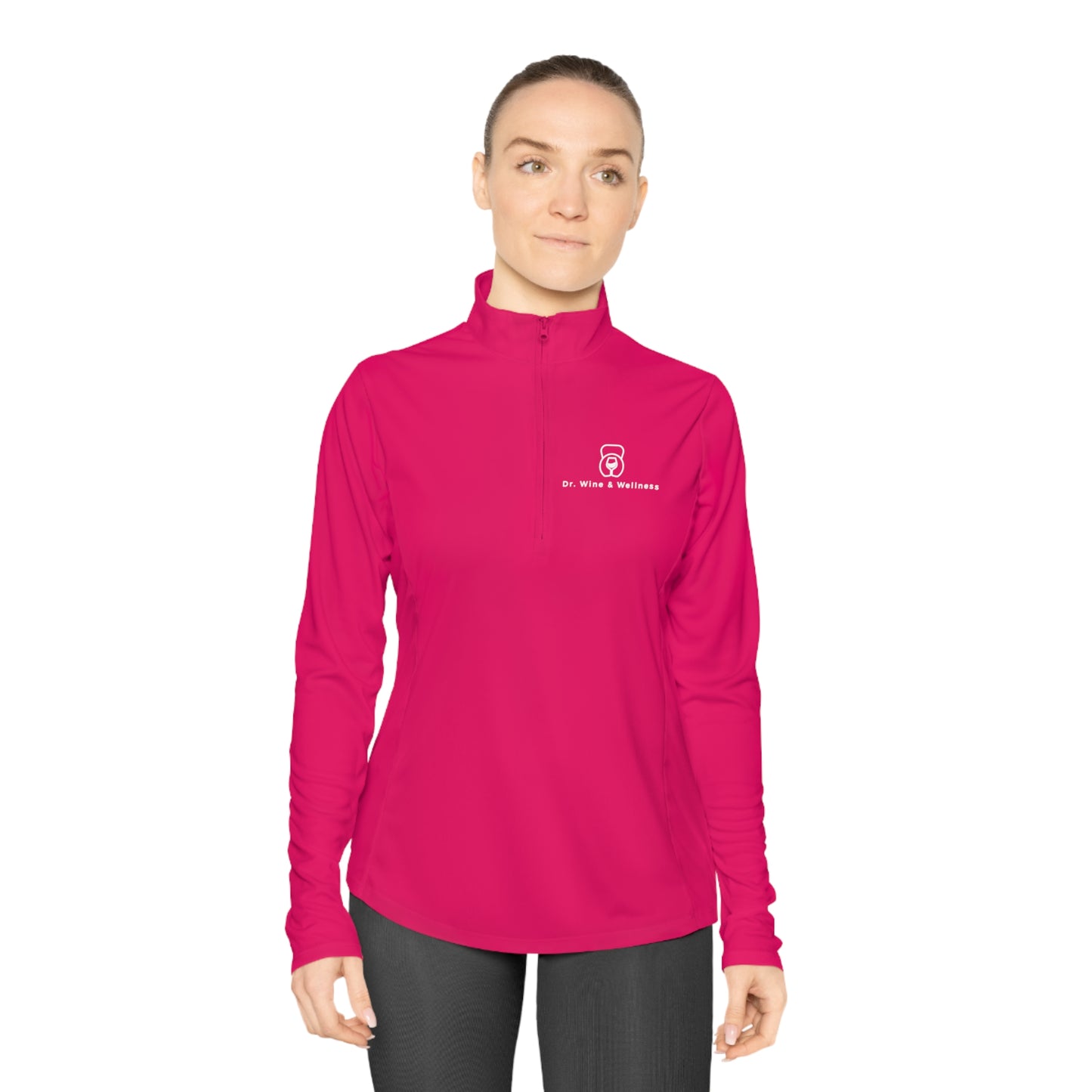 Wine Goes In, Wisdom Comes Out Ladies Quarter-Zip Pullover