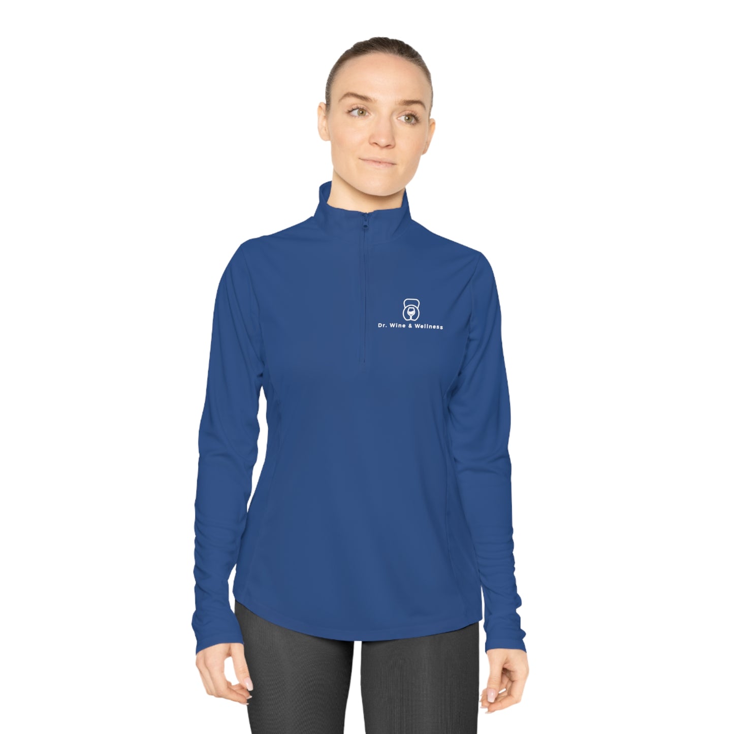 Wine Goes In, Wisdom Comes Out Ladies Quarter-Zip Pullover