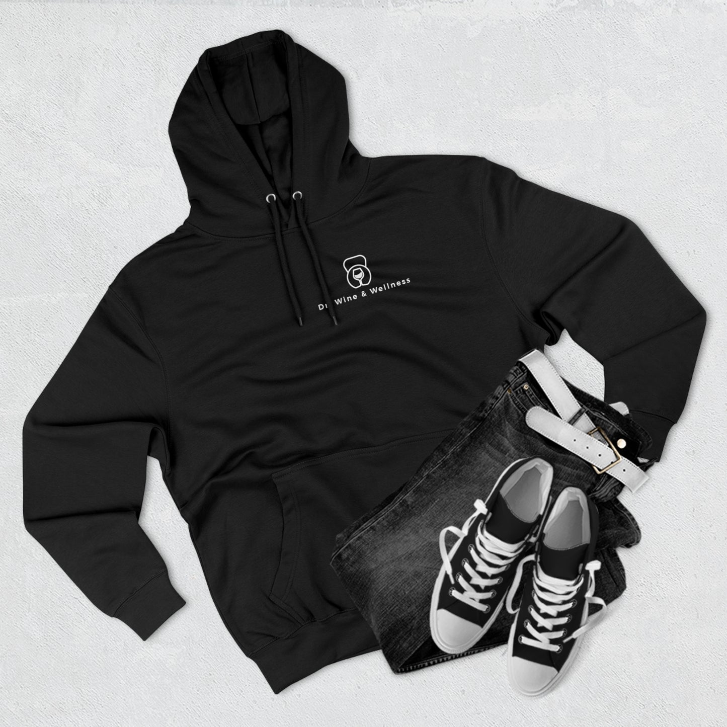 Wine Goes In, Wisdom Comes Out, Unisex Premium Pullover Hoodie