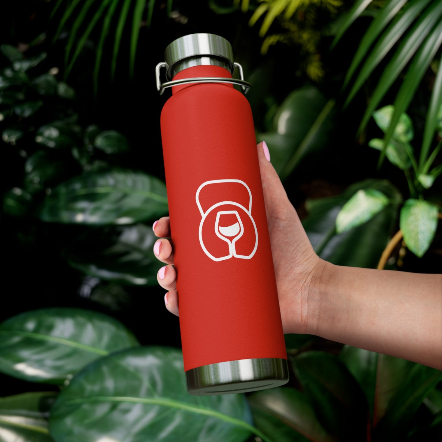 Dr. Wine and Wellness Logo, Copper Vacuum Insulated Bottle, 22oz
