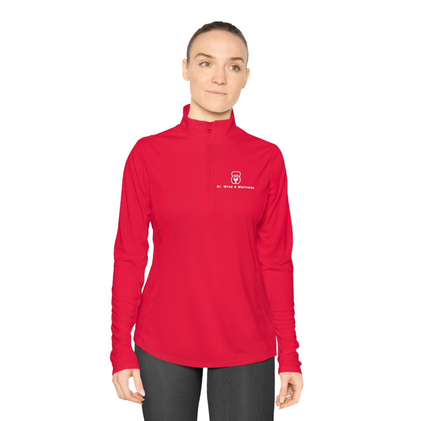 Wine Goes In, Wisdom Comes Out Ladies Quarter-Zip Pullover