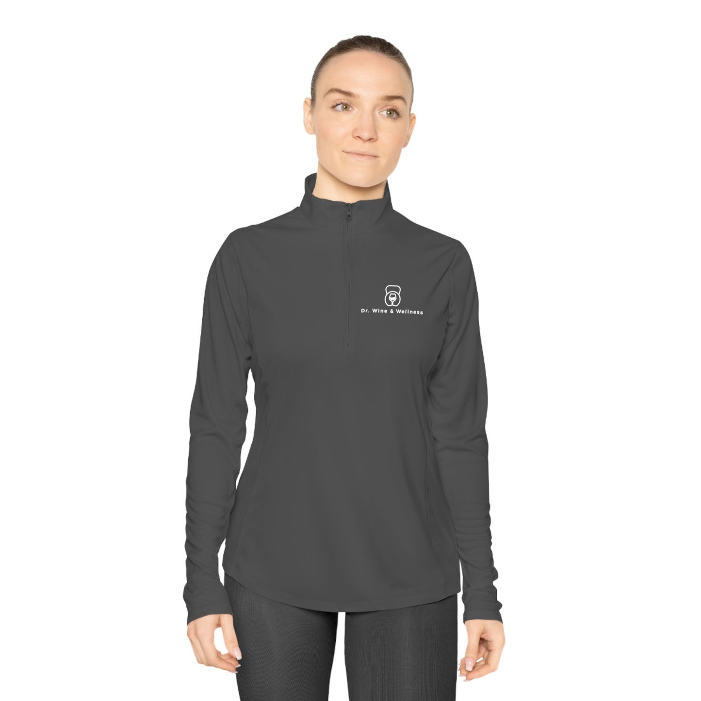 Wine Goes In, Wisdom Comes Out Ladies Quarter-Zip Pullover