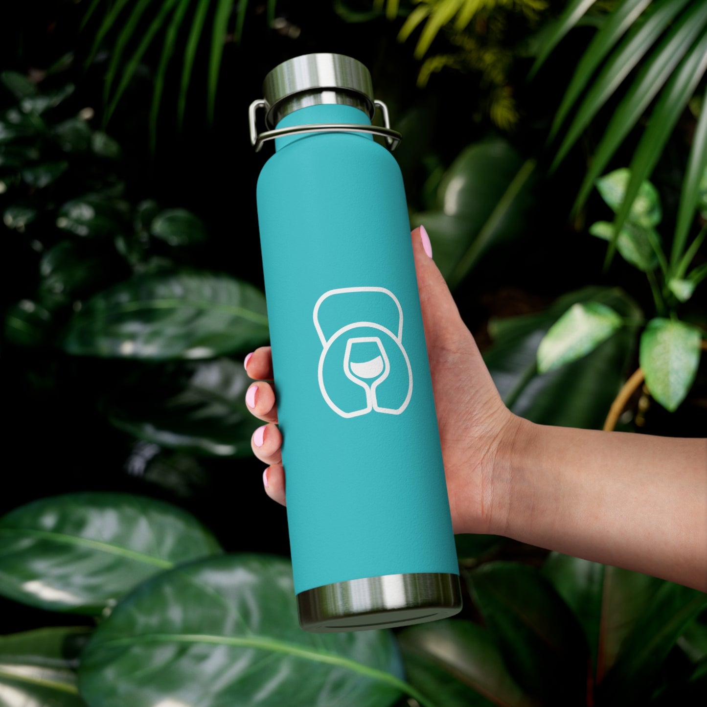 Dr. Wine and Wellness Logo, Copper Vacuum Insulated Bottle, 22oz