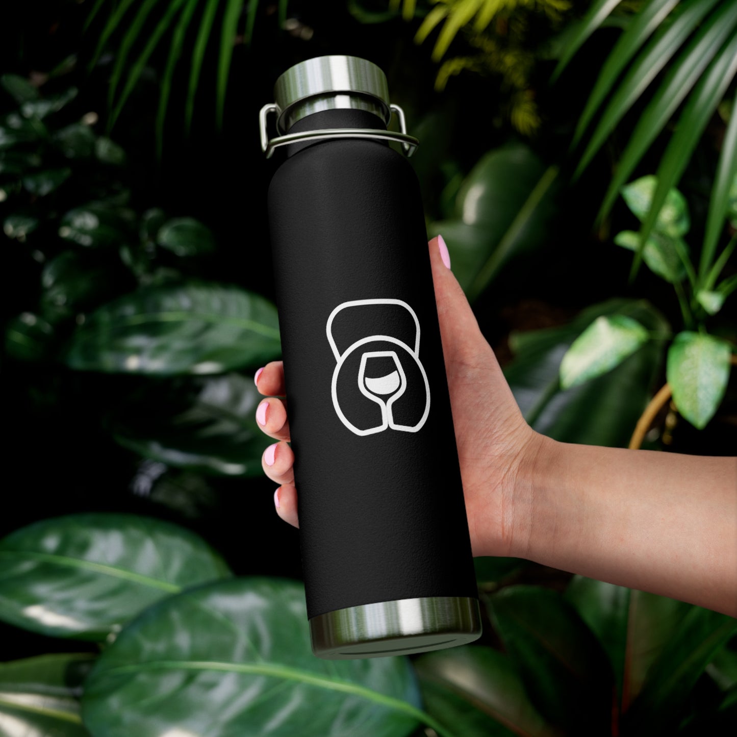 Dr. Wine and Wellness Logo, Copper Vacuum Insulated Bottle, 22oz