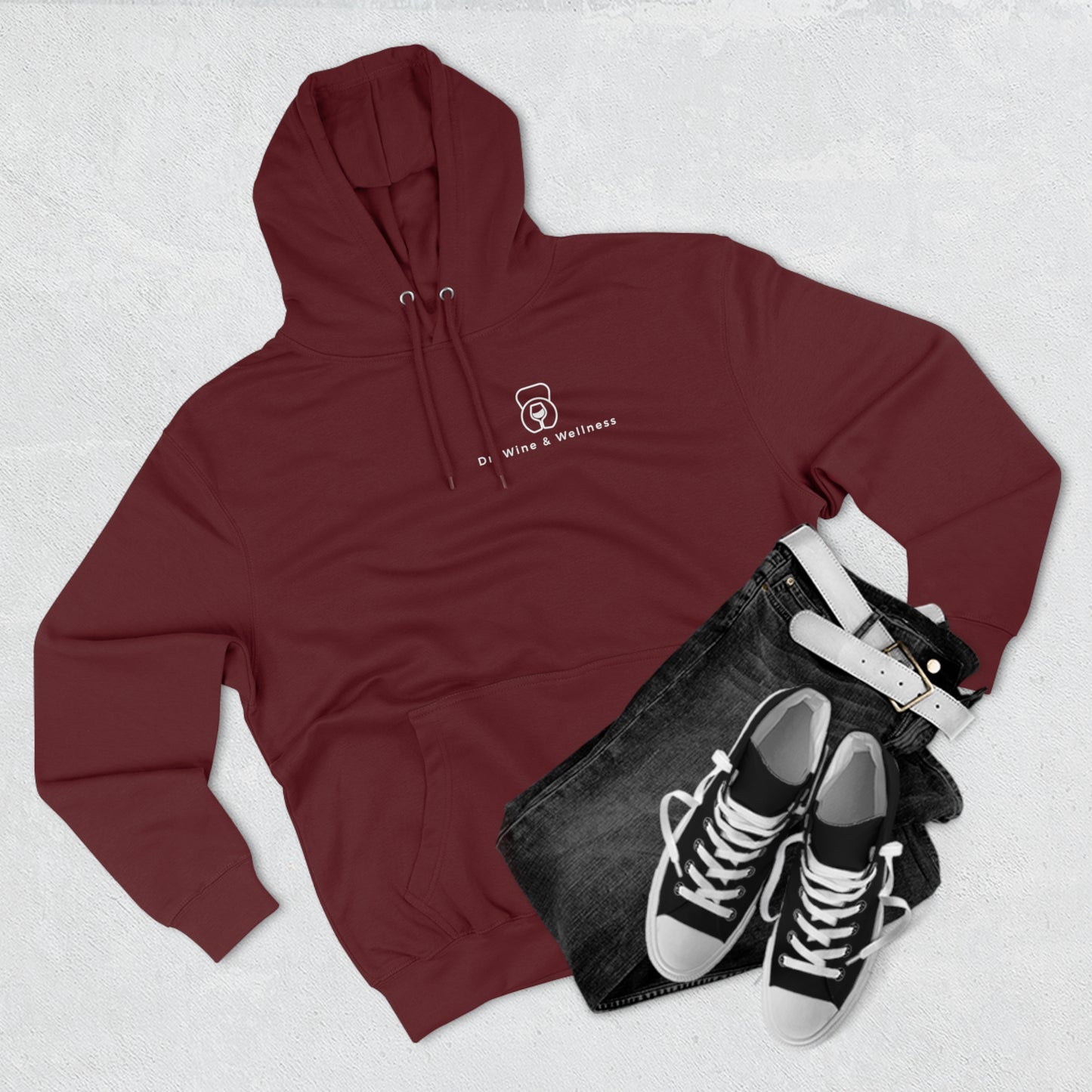 Wine Goes In, Wisdom Comes Out, Unisex Premium Pullover Hoodie