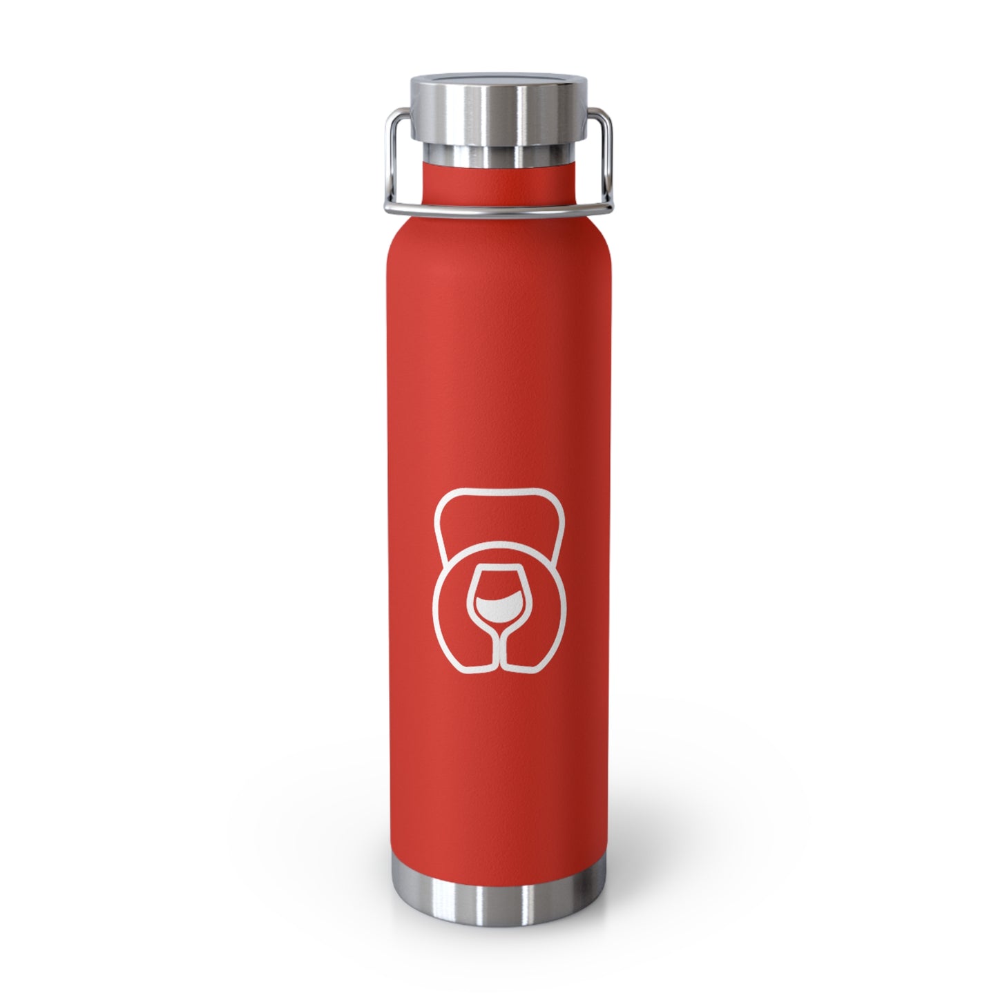 Dr. Wine and Wellness Logo, Copper Vacuum Insulated Bottle, 22oz