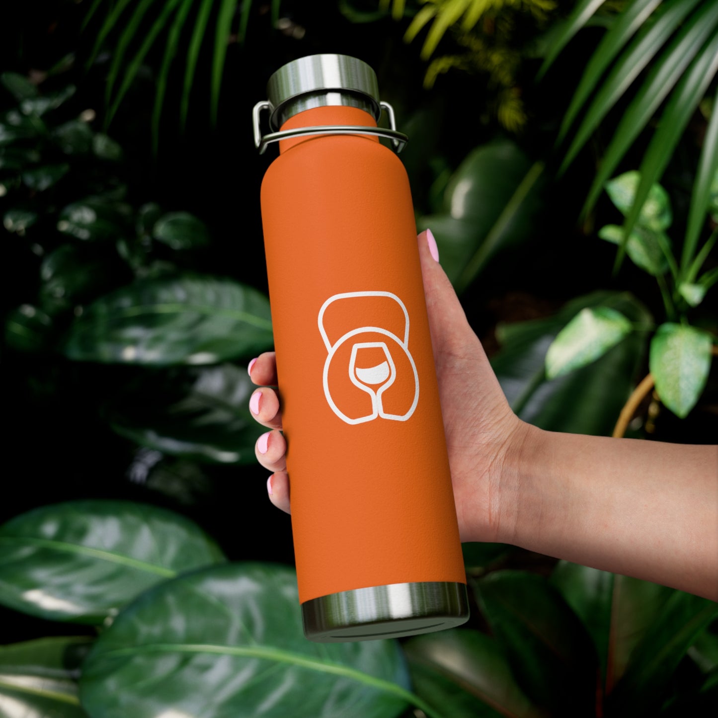 Dr. Wine and Wellness Logo, Copper Vacuum Insulated Bottle, 22oz