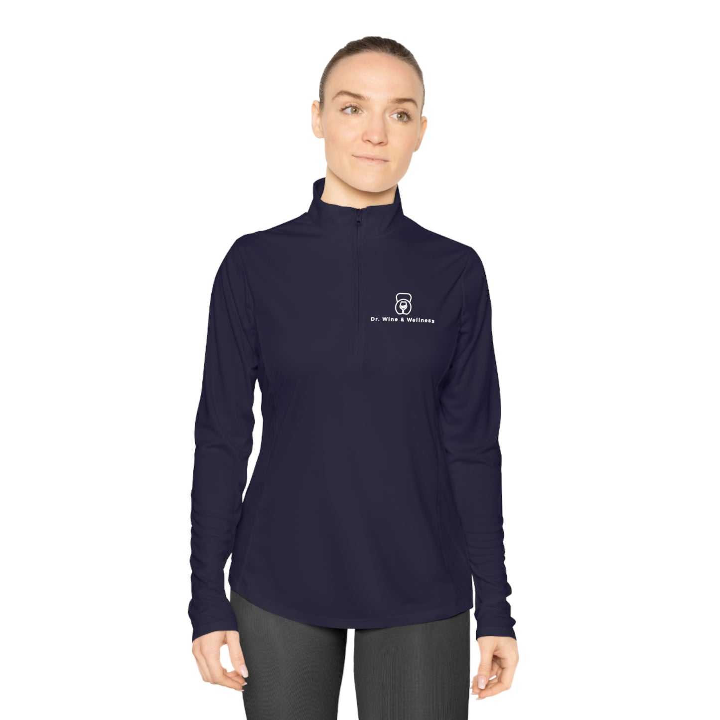 Wine Goes In, Wisdom Comes Out Ladies Quarter-Zip Pullover