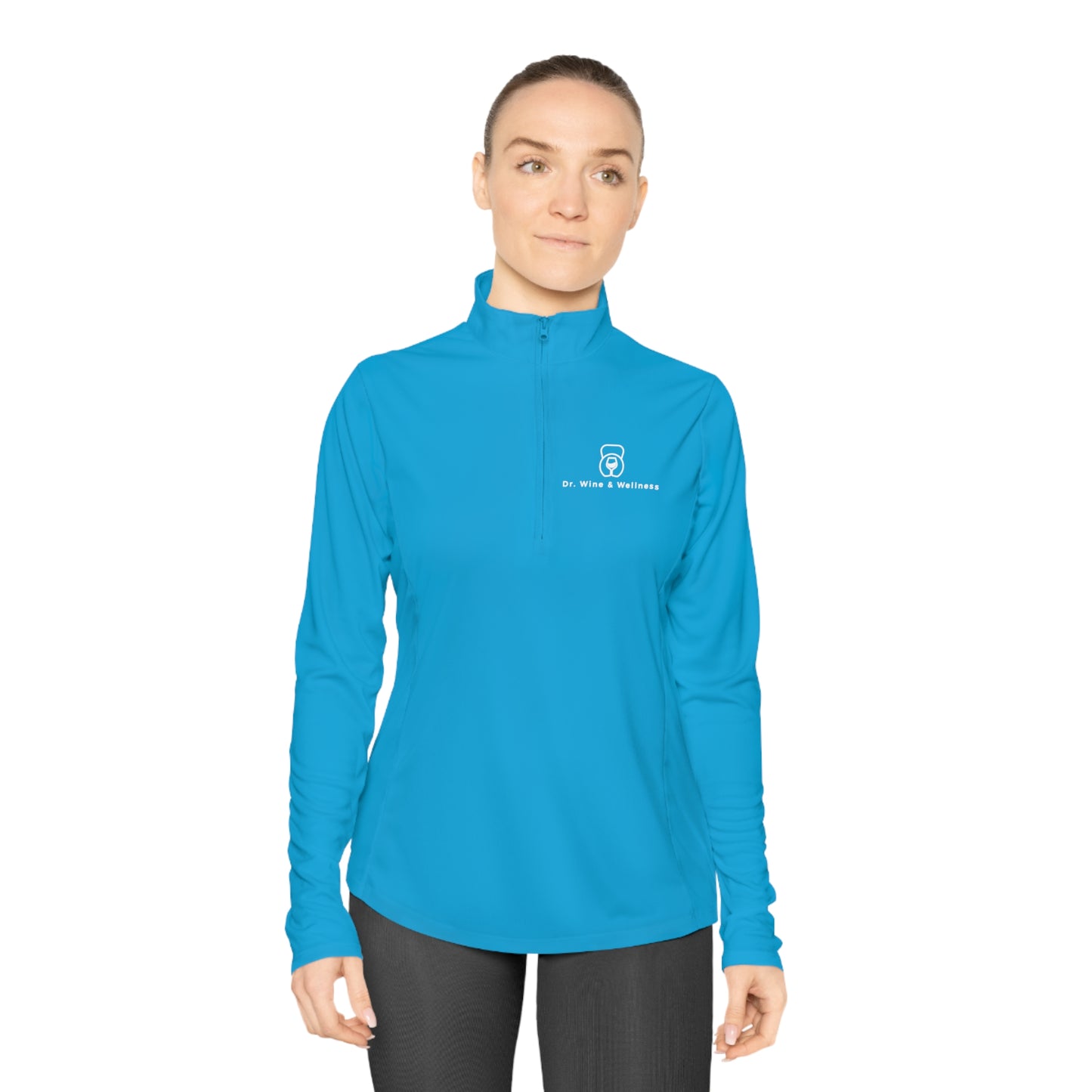 Wine Goes In, Wisdom Comes Out Ladies Quarter-Zip Pullover