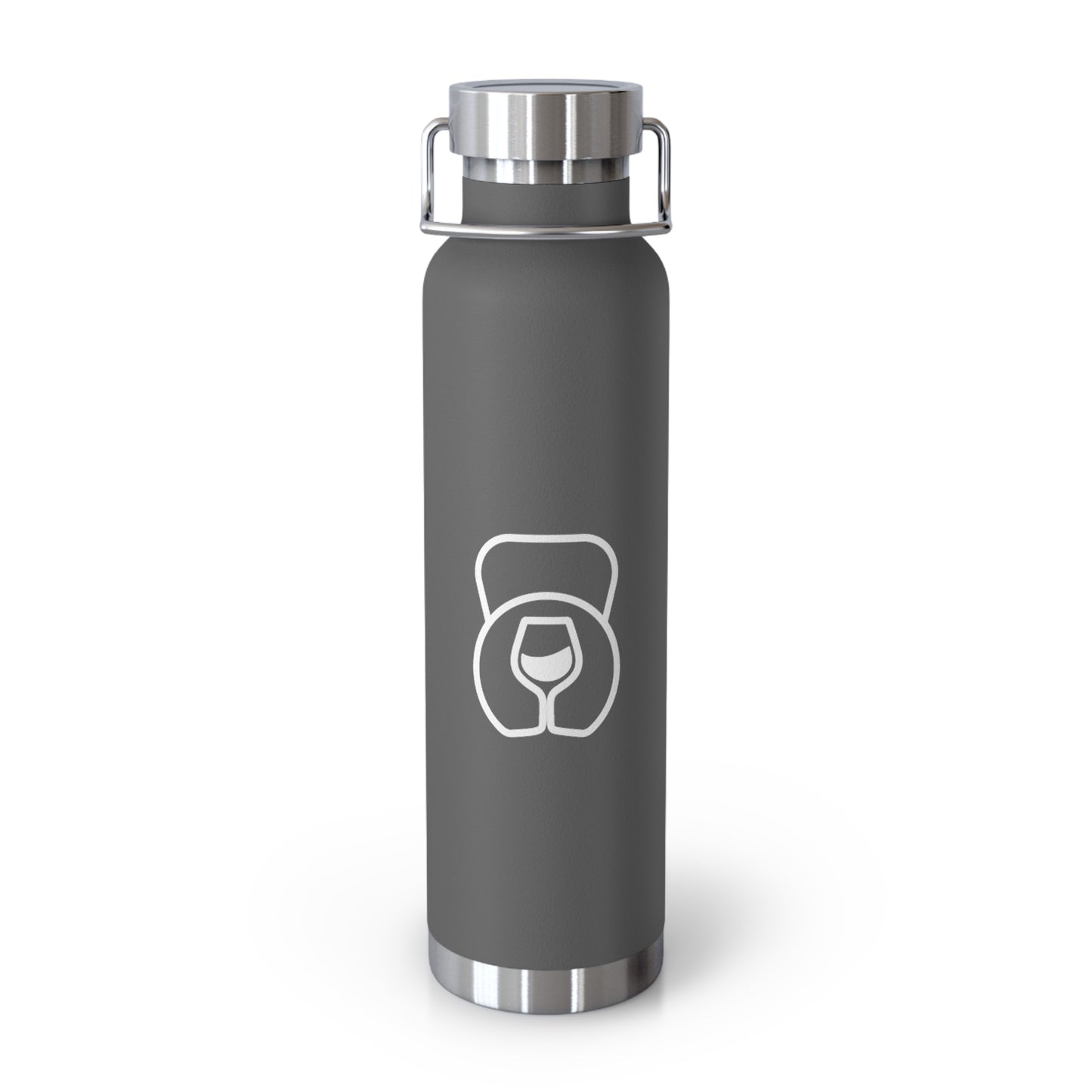 Dr. Wine and Wellness Logo, Copper Vacuum Insulated Bottle, 22oz