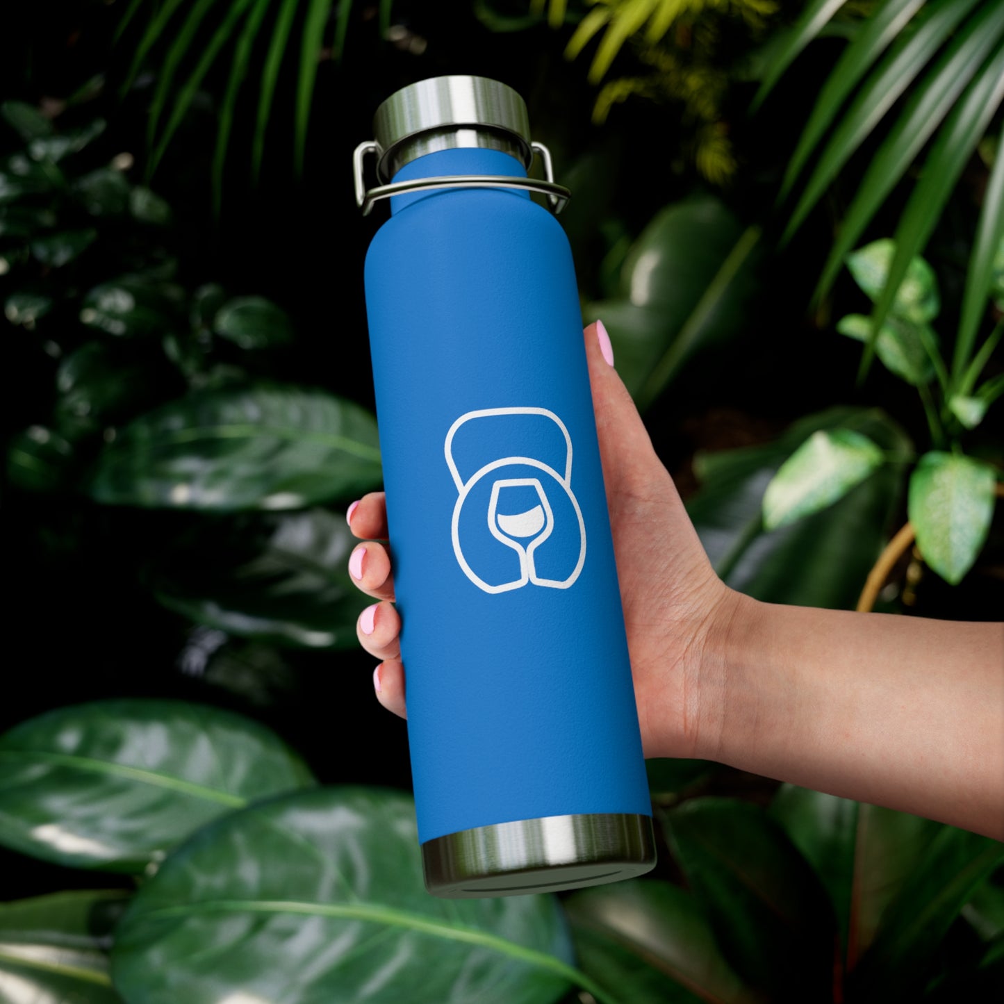 Dr. Wine and Wellness Logo, Copper Vacuum Insulated Bottle, 22oz